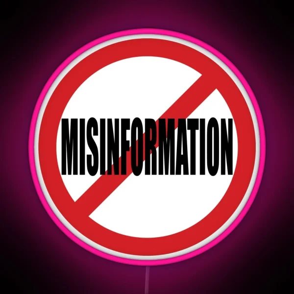 Prohibited Misinformation Sign RGB Neon Sign