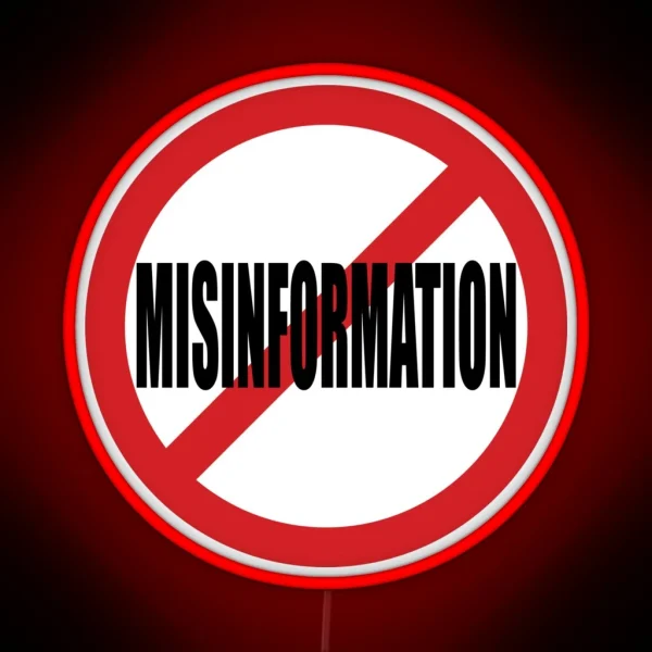 Prohibited Misinformation Sign RGB Neon Sign