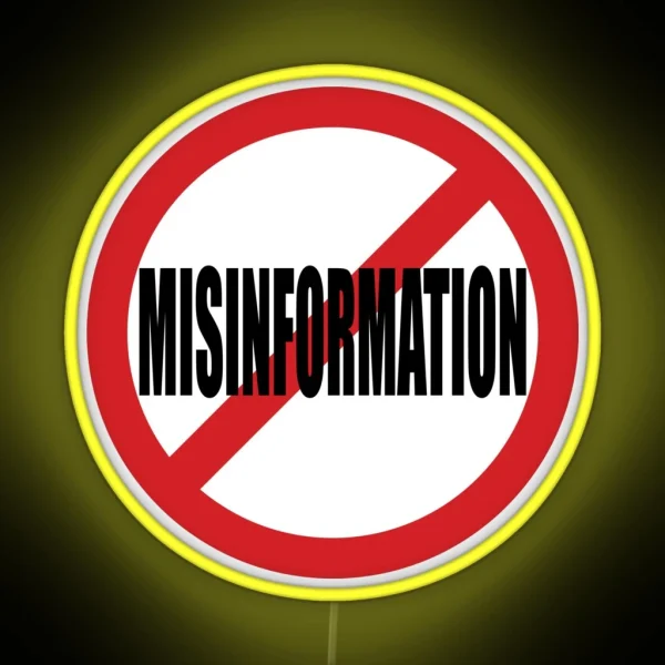 Prohibited Misinformation Sign RGB Neon Sign