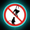 Prohibited: No Acting Like a Monkey Signs in Bright Colors