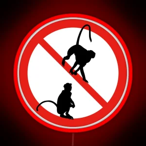 Prohibited Sign Not Allowed No Acting The Monkey RGB Neon Sign