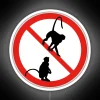 Whimsical RGB Neon Monkey Warning Sign for Home Decor Humor