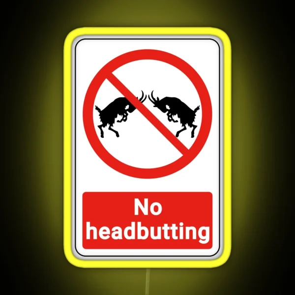 Prohibited Sign Not Allowed No Headbutting RGB Neon Sign