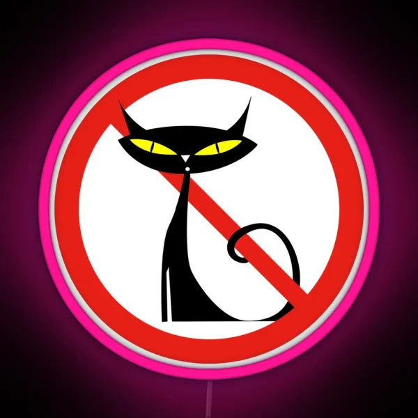 Prohibited Sign Not Allowed No Sly Cats RGB Neon Sign