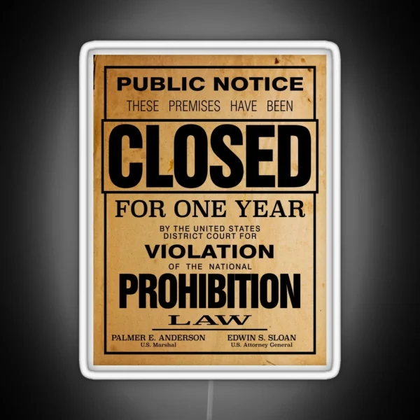 Prohibition Poster Or Print Reproduction RGB Neon Sign