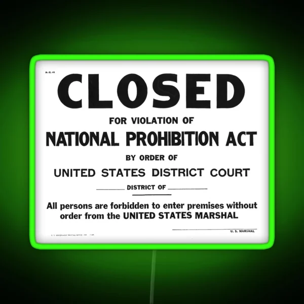 Prohibition Sign RGB Neon Sign