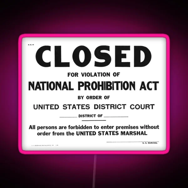 Prohibition Sign RGB Neon Sign