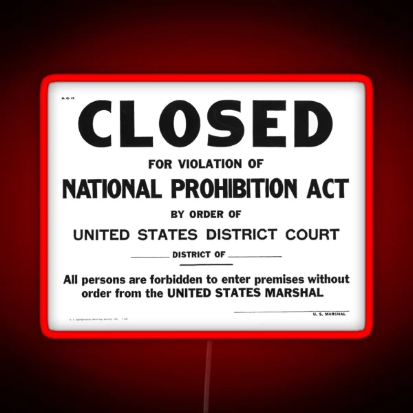 Prohibition Sign RGB Neon Sign