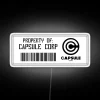 Vibrant RGB neon sign featuring iconic Capsule Corp logo design.