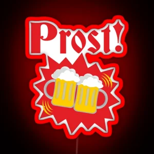 Prost Octoberfest Drinking Team Led Funny Cheers Beer RGB Neon Sign