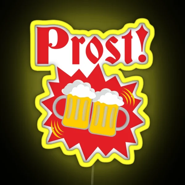 Prost Octoberfest Drinking Team Led Funny Cheers Beer RGB Neon Sign