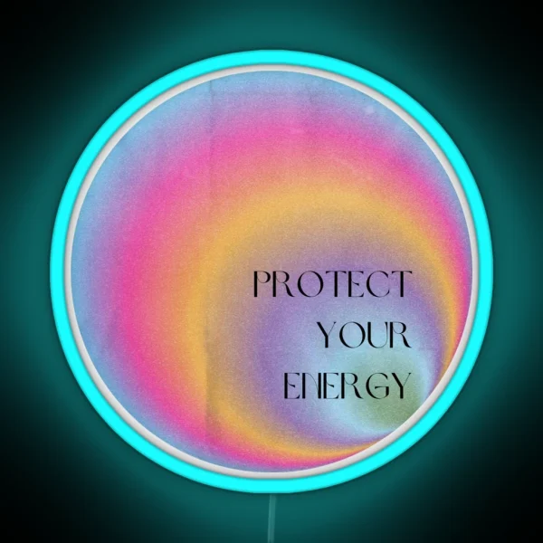 Protect Your Energy Tote Bag Poster Prints RGB Neon Sign