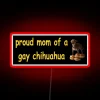 Gay Chihuahua Pride Bumper led in Vibrant Neon Rainbow Colors