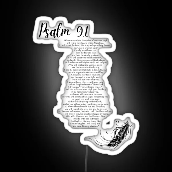 Psalm 91 Bible Verses 91 1 91 16 Feather RGB Neon Sign
