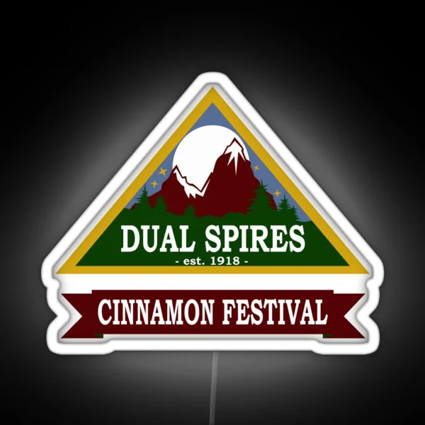 Psych Dual Spires Cinnamon Festival RGB Neon Sign