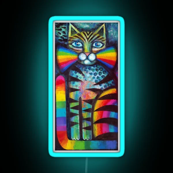 Psychadelic Cat RGB Neon Sign