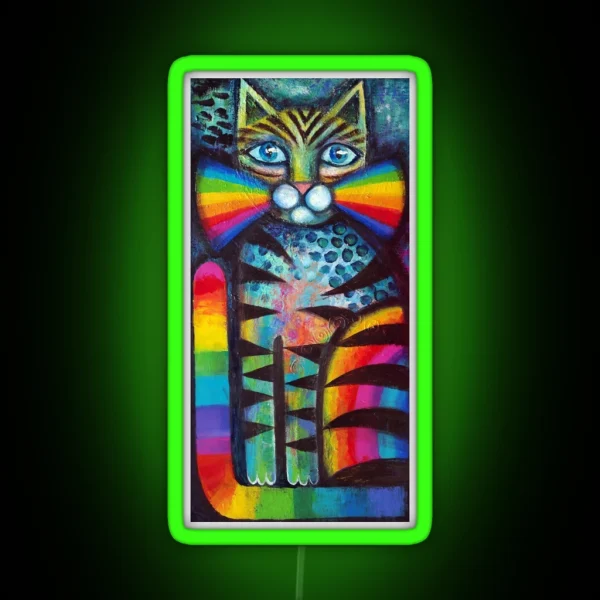 Psychadelic Cat RGB Neon Sign