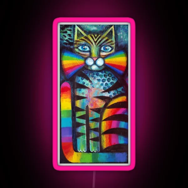 Psychadelic Cat RGB Neon Sign