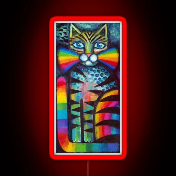 Psychadelic Cat RGB Neon Sign