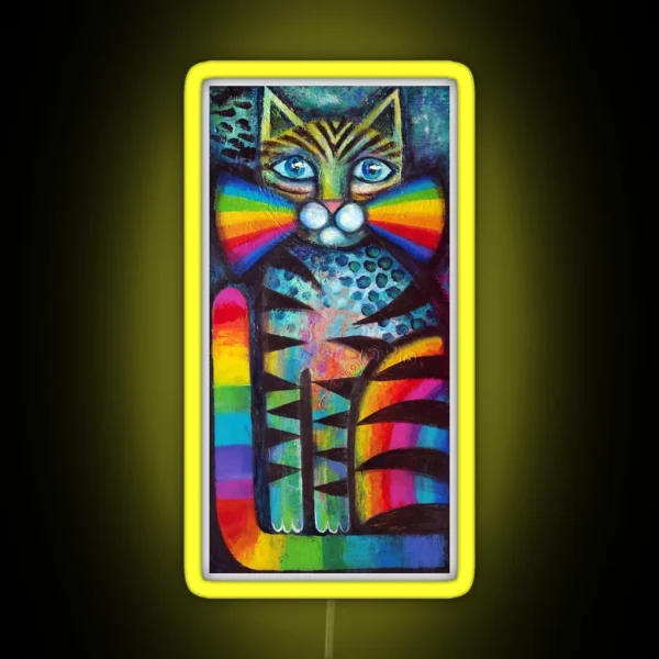 Psychadelic Cat RGB Neon Sign