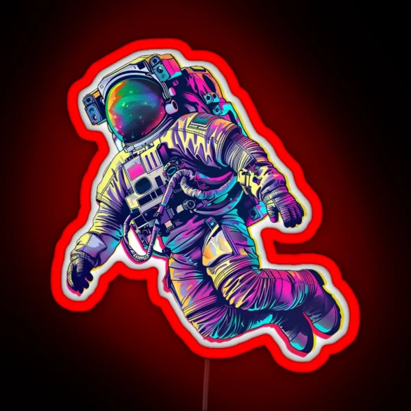 Psychedelic Astronaut Outer Space Hero RGB Neon Sign