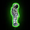 Vibrant psychedelic astronaut themed neon sign for modern room decor.