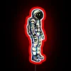 Vibrant psychedelic design of an astronaut in radiant RGB neon.