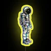 Electric Psychedelic Astronauts in Space-themed RGB Neon Sign Artwork