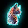 Colorful psychedelic cat artwork decorative neon light wall art accent