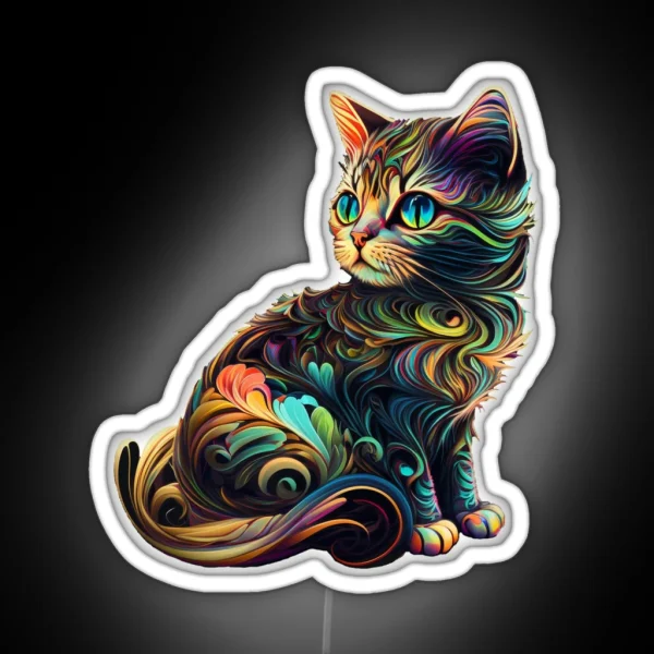 Psychedelic Cat RGB Neon Sign