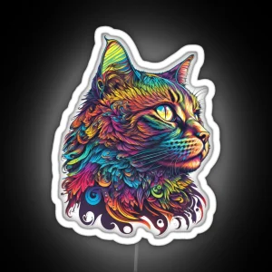 Psychedelic Cat RGB Neon Sign