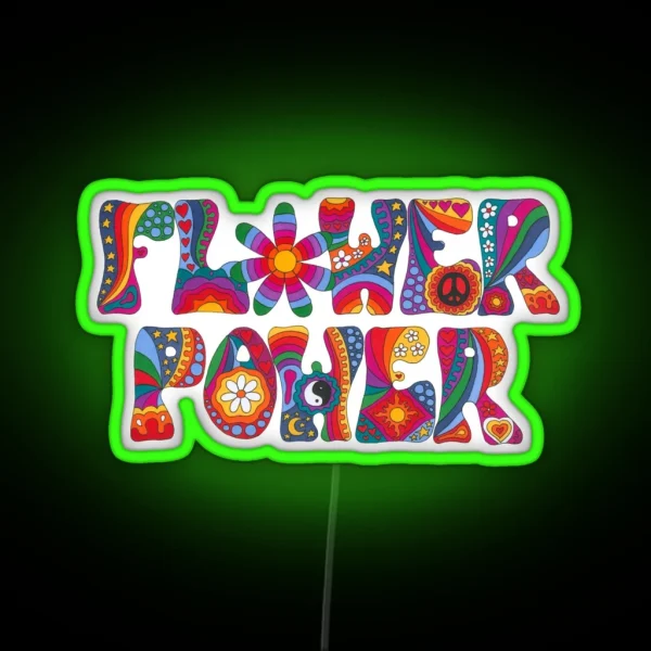 Psychedelic Flower Power RGB Neon Sign