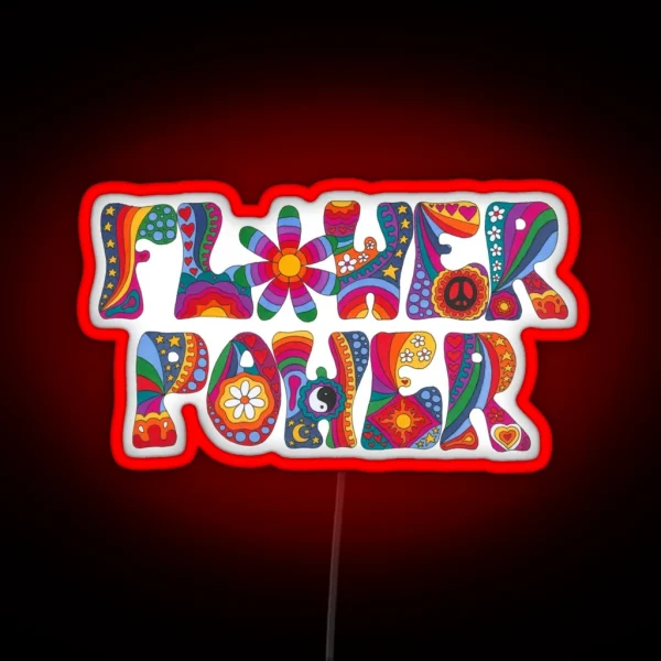 Psychedelic Flower Power RGB Neon Sign