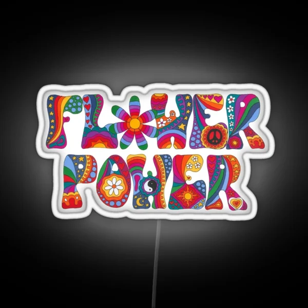Psychedelic Flower Power RGB Neon Sign