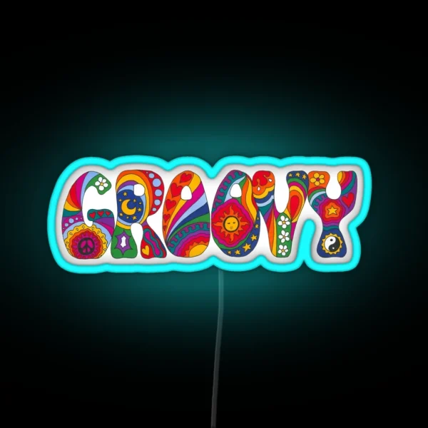 Psychedelic Groovy RGB Neon Sign