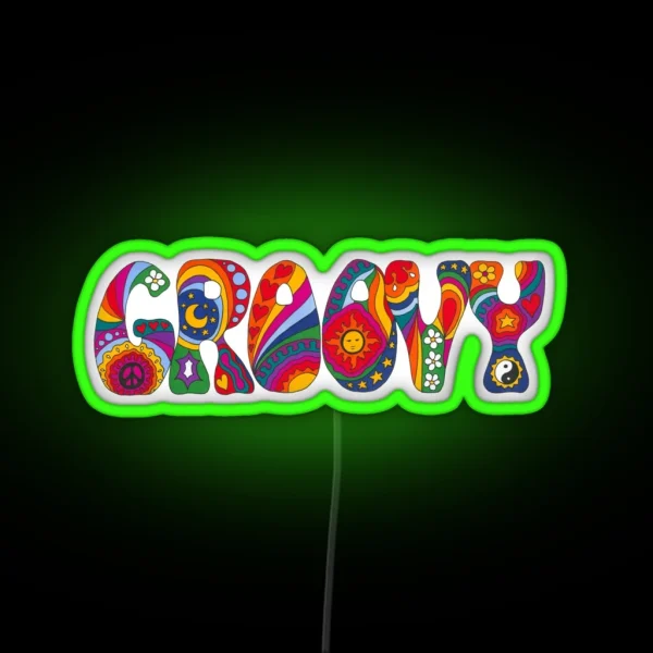 Psychedelic Groovy RGB Neon Sign