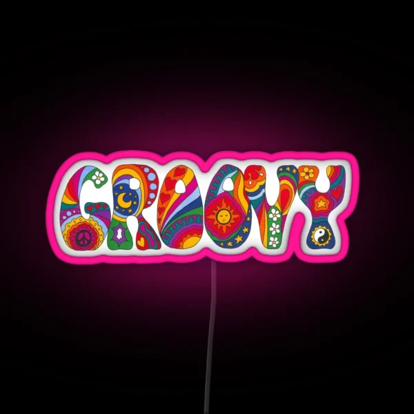 Psychedelic Groovy RGB Neon Sign