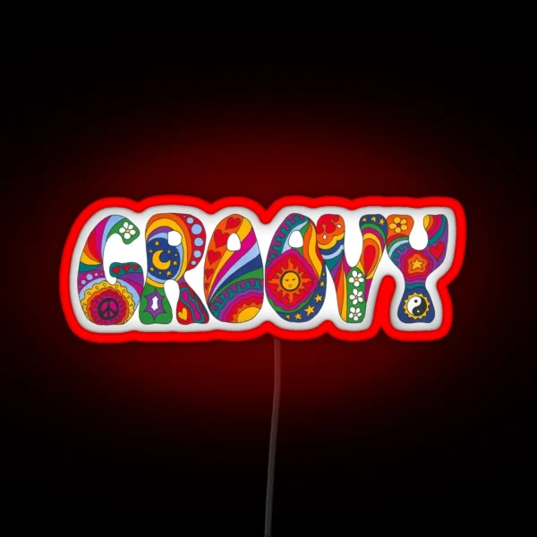 Psychedelic Groovy RGB Neon Sign