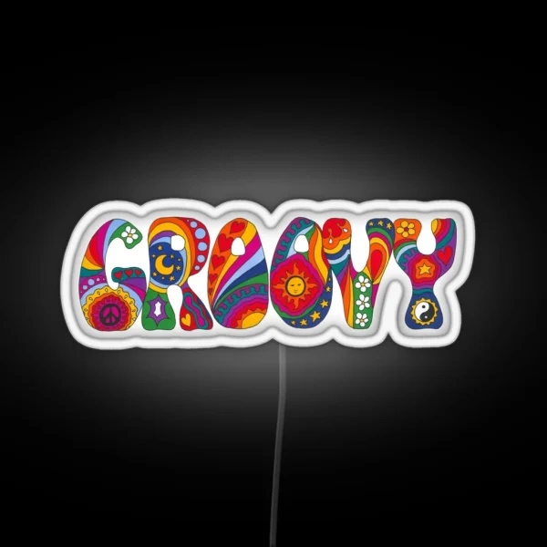 Psychedelic Groovy RGB Neon Sign