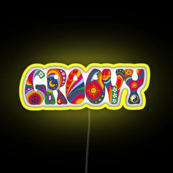 Psychedelic Groovy RGB Neon Sign