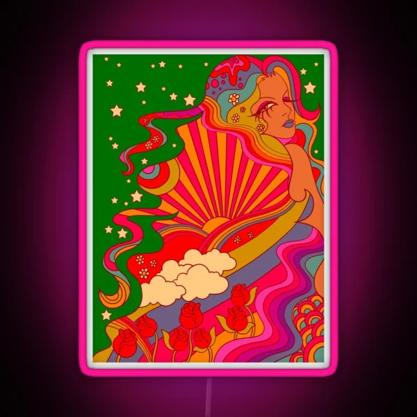 Psychedelic Lady RGB Neon Sign