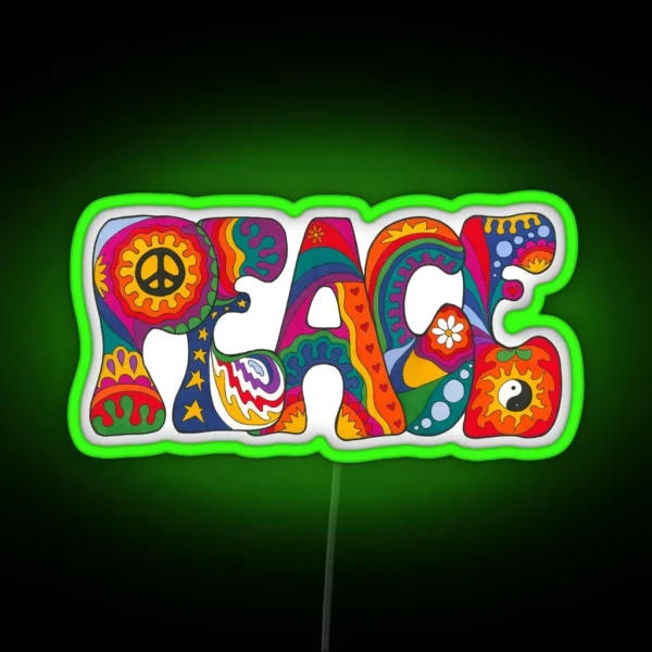 Psychedelic Peace RGB Neon Sign