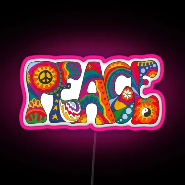Psychedelic Peace RGB Neon Sign