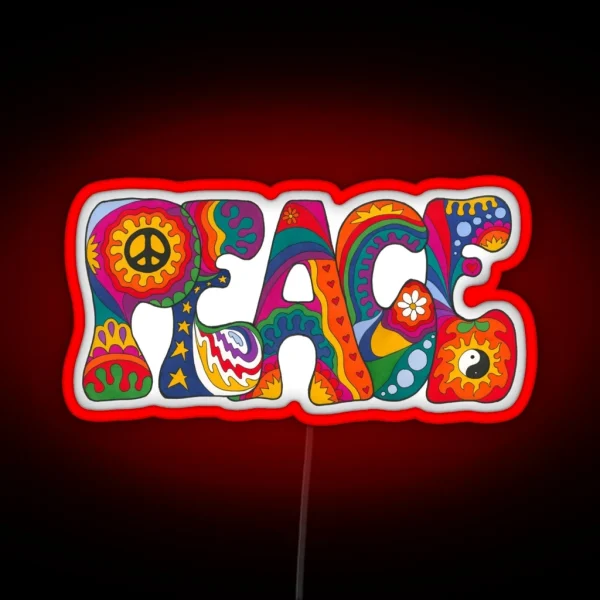 Psychedelic Peace RGB Neon Sign