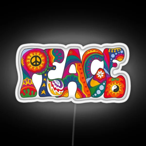 Psychedelic Peace RGB Neon Sign