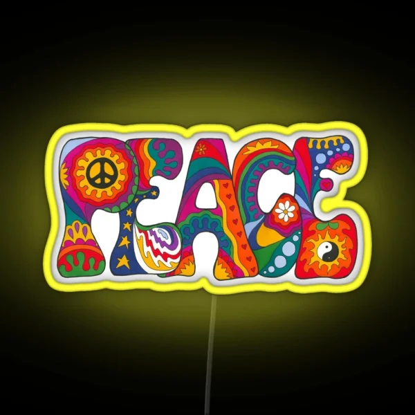 Psychedelic Peace RGB Neon Sign