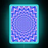 Vibrant psychedelic ambiance neon sign featuring blue and pink hues