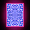 Vibrant neon light art with psychedelic pulse effect in blue pink.
