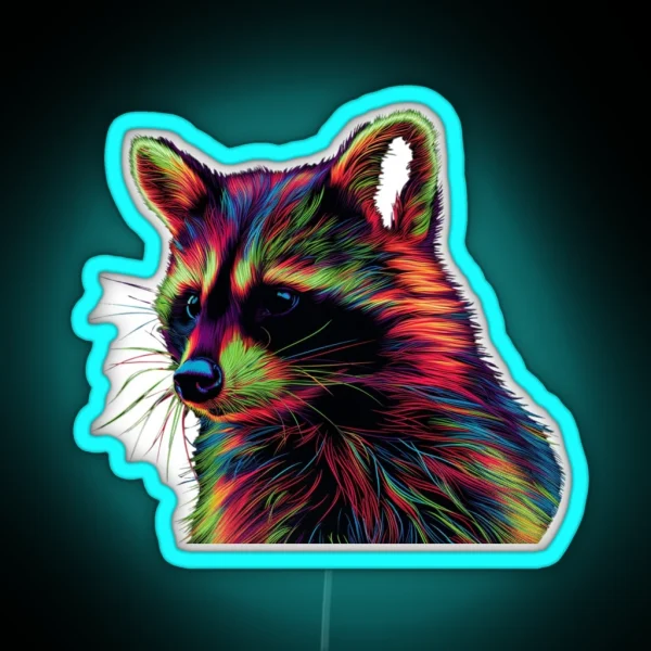 Psychedelic Racoon RGB Neon Sign