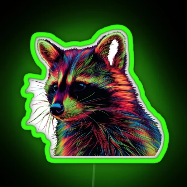 Psychedelic Racoon RGB Neon Sign